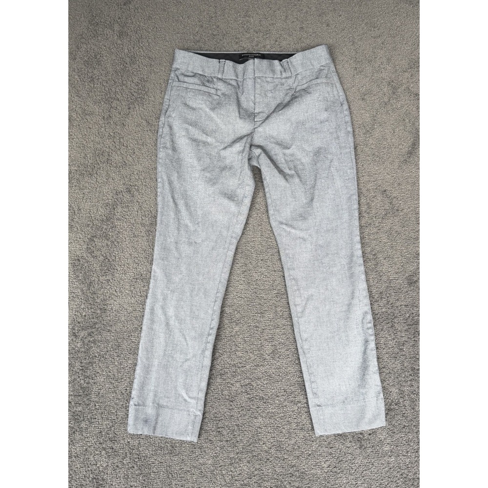 Banana Republic Sloan Gray Textured Slim Leg Ankle Pants Petite 2 Professional